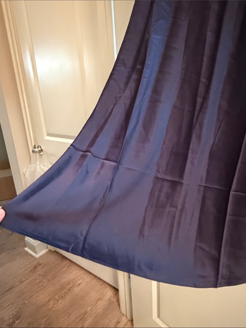 Quince Navy Satin A-Line Maxi Skirt - Picture 3 of 3